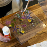 Toverlux DIY-Set Blumensilhouetten mit transparenten Blättern, Spezialkleber und Pinsel