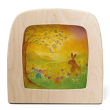 Toverlux Silhouette Ostereiersuche von Baukje Exler mit Hase, Ostereiern und Frühlingsblüten
