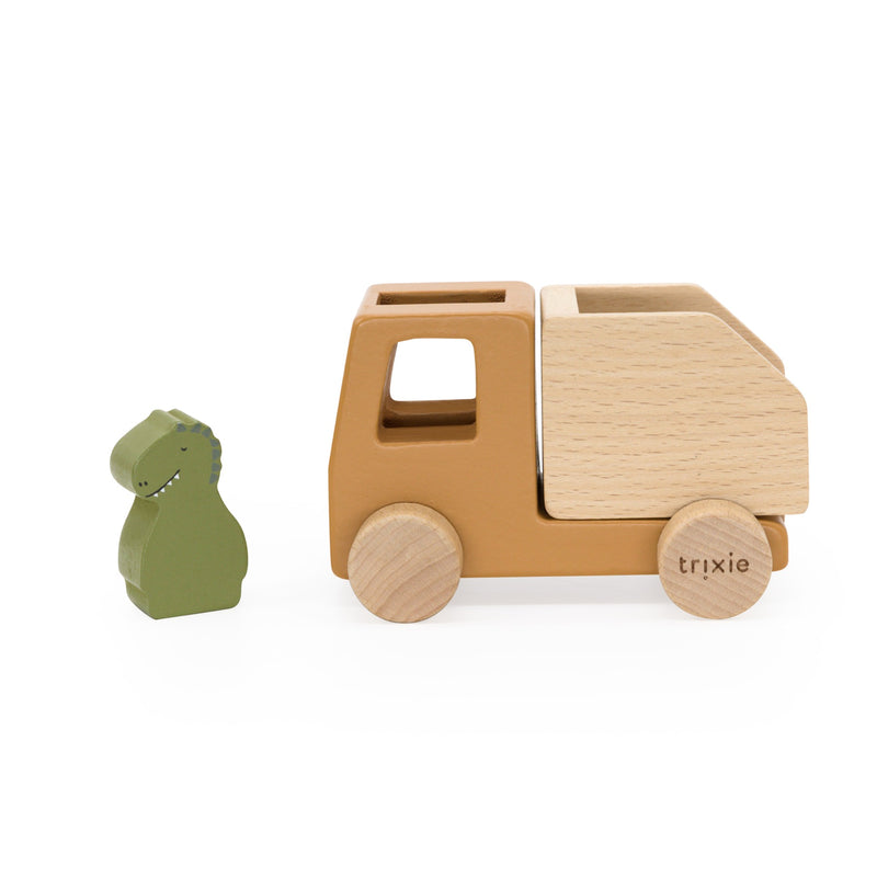 Bauwagen-Set mit Tieren aus Holz von Trixie_03