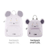 Kleiner Rucksack Mrs. Mouse von Trixie im Größenvergleich