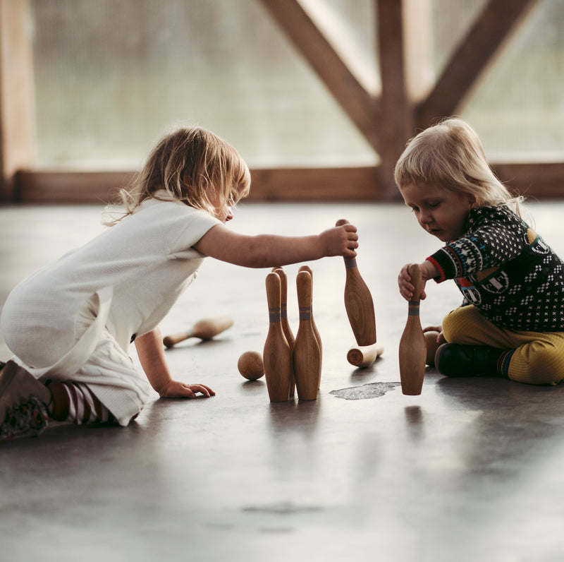Wooden Story Bowling Set_Vintage Nature_Kinder spielen gemeinsam