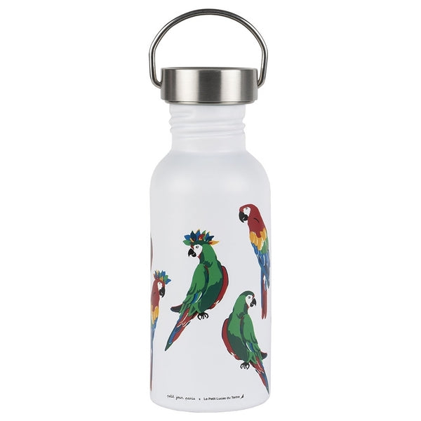 Edelstahl Trinkflasche Papagei für Kinder von Petit Jour_500 ml