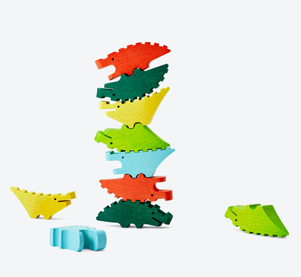 CROC PILE KROKODIL Stapelspiel von Areaware_10er Set