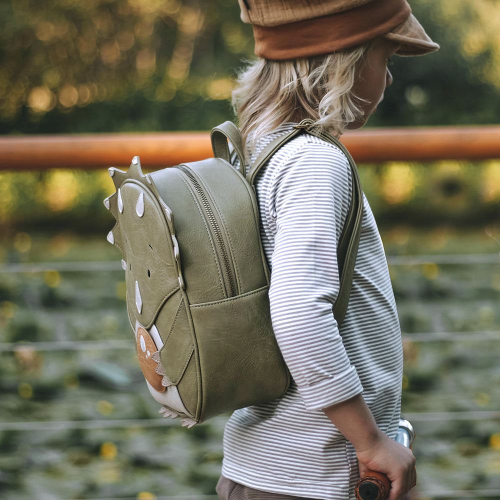 ISAOA Niedlicher Dinosaurier Brülltier Kinder Rucksack Für Mädchen Und Jungen Tasche Mit Brustgurt Vorschulrucksack Für Kindergarten