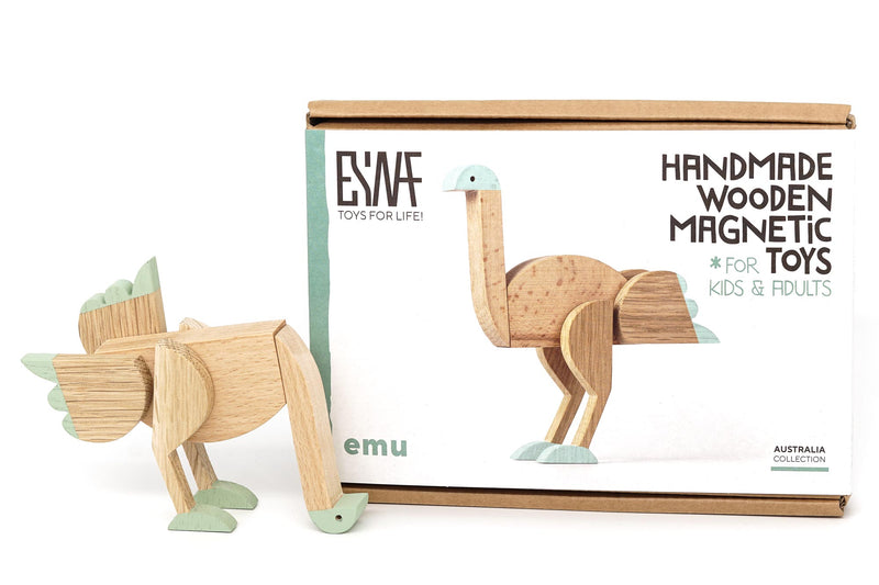 Emu Holzpuzzle mit Magneten von ESNAF TOYS-mit Verpackung