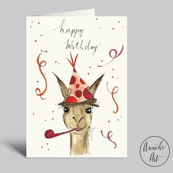 Klappkarte Alpaka "Happy Birthday" von Annelis Art_Geburtstagskarte