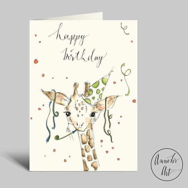 Klappkarte Giraffe "Happy Birthday" von Annelis Art_Geburtstagskarte