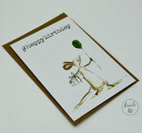 Postkarte Maus "#happyBirthday" von Annelis Art_Geburtstagskarte_Ansicht von vorne mit Briefumschlag