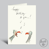 Klappkarte Schreimöwen "Happy birthday to you…!" von Annelis Art_Geburtstagskarte