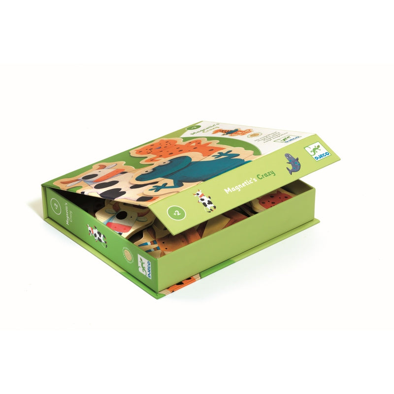 Holz-Magnetspiel Verrückte Tierwelt von Djeco_Verpackung leicht geöffnet