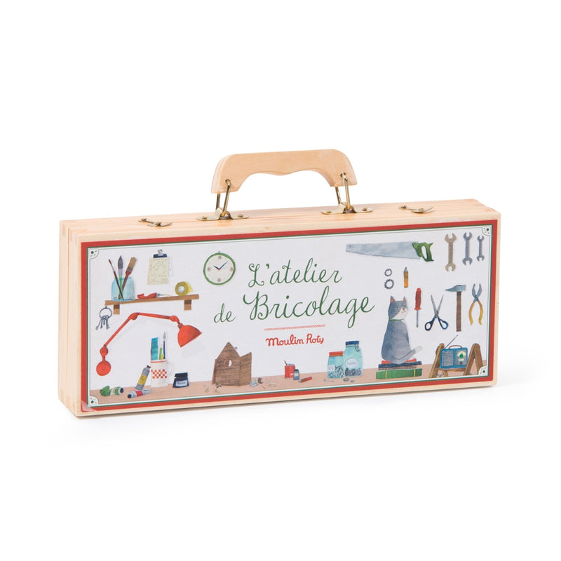 Werkzeugkasten aus Holz mit 6 Werkzeugen für Kinder von Moulin Roty_Verpackung
