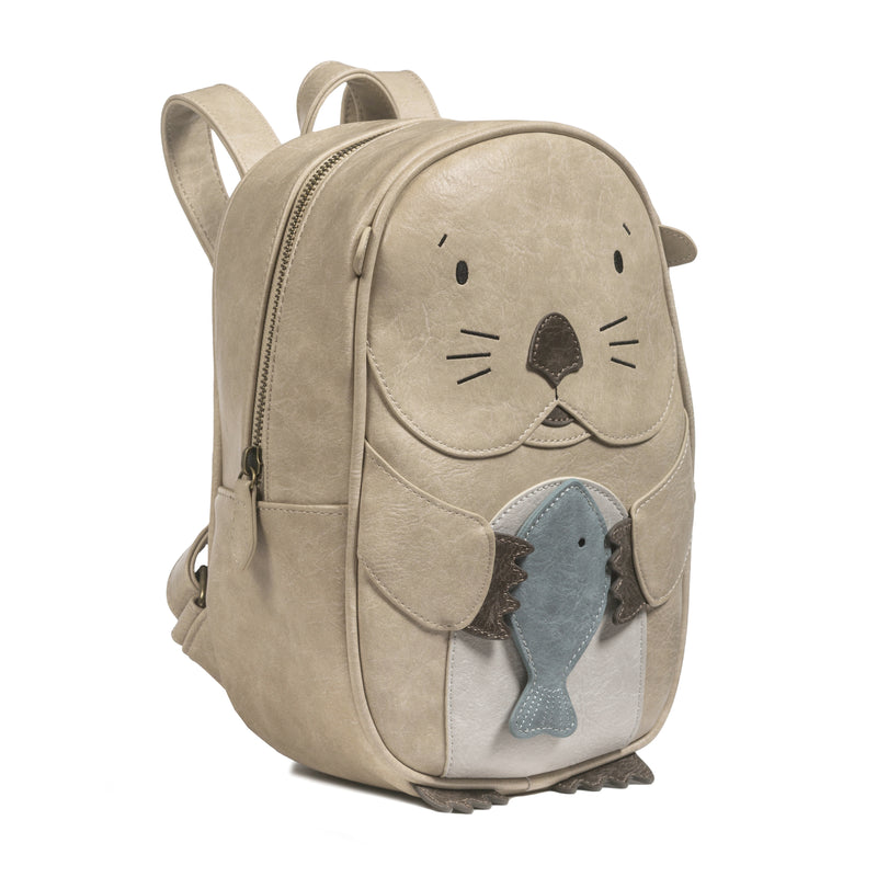 Kinderrucksack Großer Otter Mathilda aus Kunstleder von Little Who-Ansicht von Seite