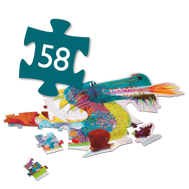 Riesenpuzzle Leon der Drache mit 58 Teilen von Djeco_Detailansicht
