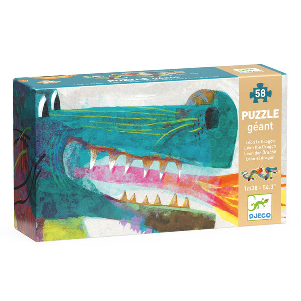 Riesenpuzzle Leon der Drache mit 58 Teilen von Djeco_Detailansicht_Verpackung_2