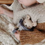 Teddy aus Baby-Alpakawolle | Gestreifter Strampler