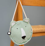 Runde Handtasche Mr. Polar Bear aus Baumwolle für Kinder von Trixie_Tasche hängend