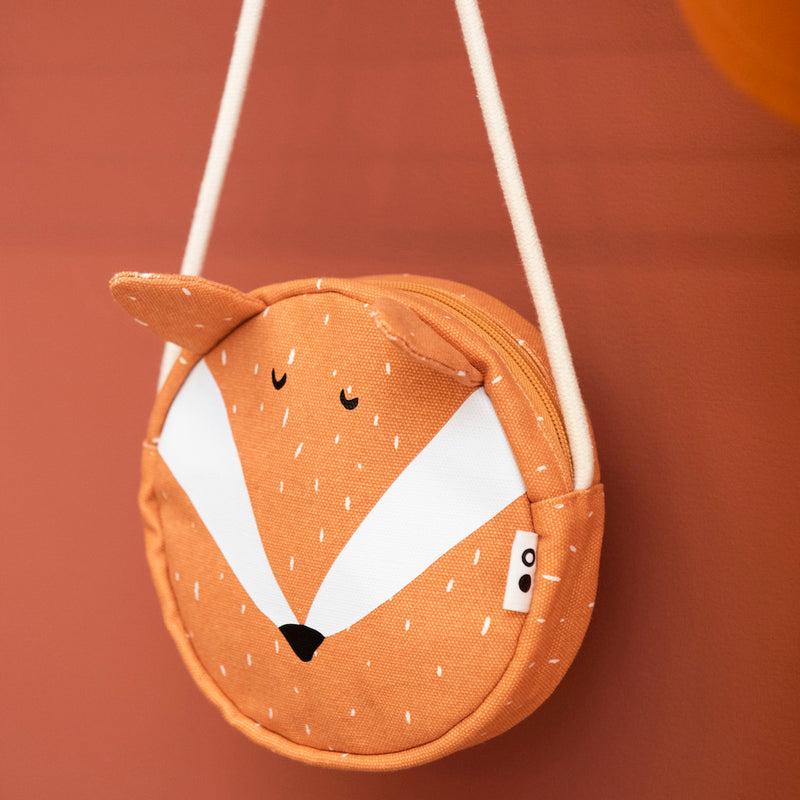 Runde Handtasche Mr. Fox aus Bamwolle für Kinder von Trixie_Ansicht von vorne_2