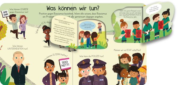 Bilderbuch "Erstes Aufklappen und Verstehen: Was ist Rassismus?"_Usborne_Seitenansicht1