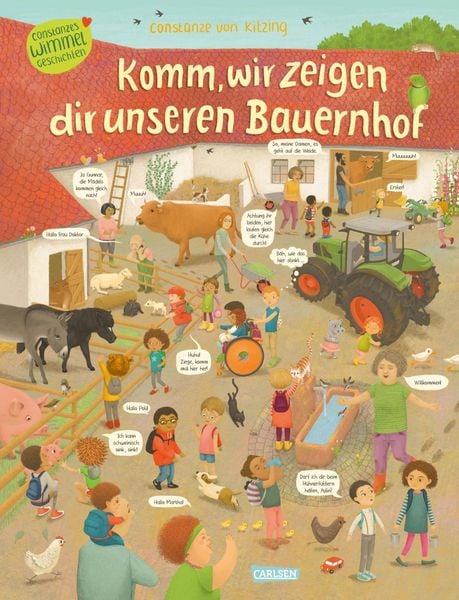 Wimmelbuch "Komm, wir zeigen dir unseren Bauernhof" von Constanze von Kitzing_Carlsen Verlag_Buchcover