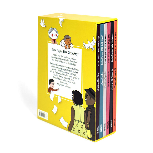 Geschenkbox "Little People, Big Dreams: Mutig und unerschrocken" von María Isabel Sánchez Vegara_Insel Verlag_Geschenkbox hintere Ansicht