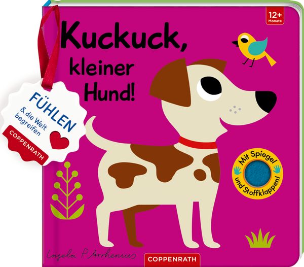 Fühlbuch "Mein Filz-Fühlbuch: Kuckuck, kleiner Hund!" von Ingela Arrhenius_Coppenrath Verlag_Buchcover