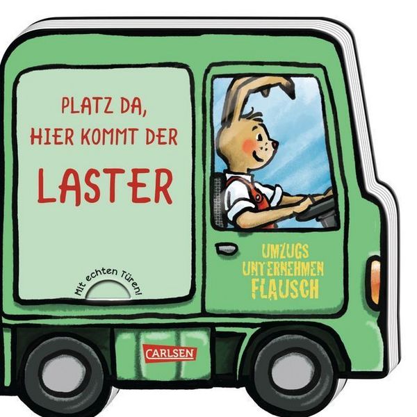 Pappbilderbuch "Mein kleiner Fahrzeugspaß: Platz da, hier kommt der Laster" von Carlsen Verlag_Buchcover