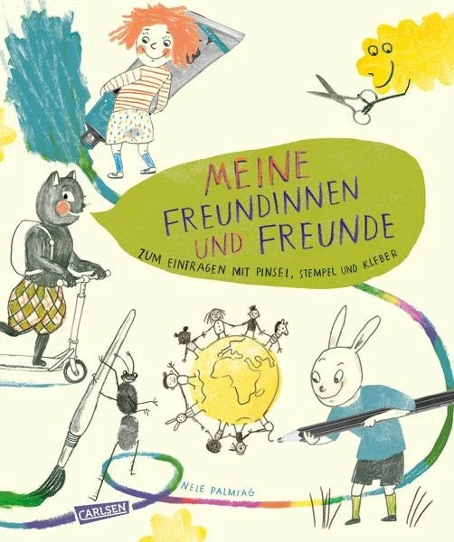 Freundebuch "Meine Freundinnen und Freunde – zum Eintragen mit Pinsel, Stempel, Kleber" von Nele Palmtag_Carlsen Verlag_Buchcover