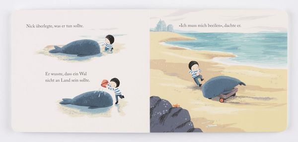 Pappbilderbuch "Nick und der Wal" von Benji Davies_Aladin Verlag_Seitenansicht 2