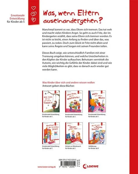 Kindersachbuch "Was, wenn Eltern auseinandergehen?" von Dagmar Geisler_Loewe Verlag_Rückseite