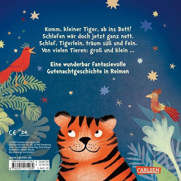 Pappbilderbuch "Wenn kleine Tiger träumen" von Elsa Klever_Carlsen Verlag_Rückseite